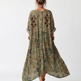 Aleta | Vestido Midi Oversized com Botão à Frente e Bolsos