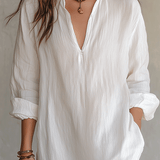 Vestido midi branco boémio e relaxado