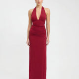 VESTIDO COMPRIDO HALTER COM COSTAS ABERTAS