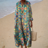 Vestido de Verão Estampado e Fluido