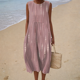 Vestido de Verão Sem Mangas Confortável