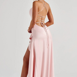 VESTIDO COMPRIDO COSTAS CRUZADAS FOLHOS