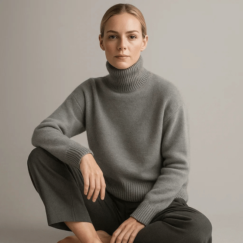 Aurora - Suéter de Gola Alta Chic