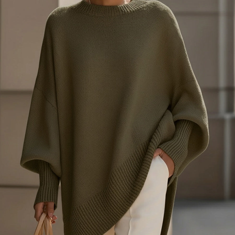 Bea - Pulôver Poncho Bege Chic