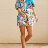 CONJUNTO ESTAMPADO DE DUAS PEÇAS – ESTILO CAMISEIRO