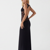 VESTIDO COMPRIDO DETALHE TRANSPARÊNCIA