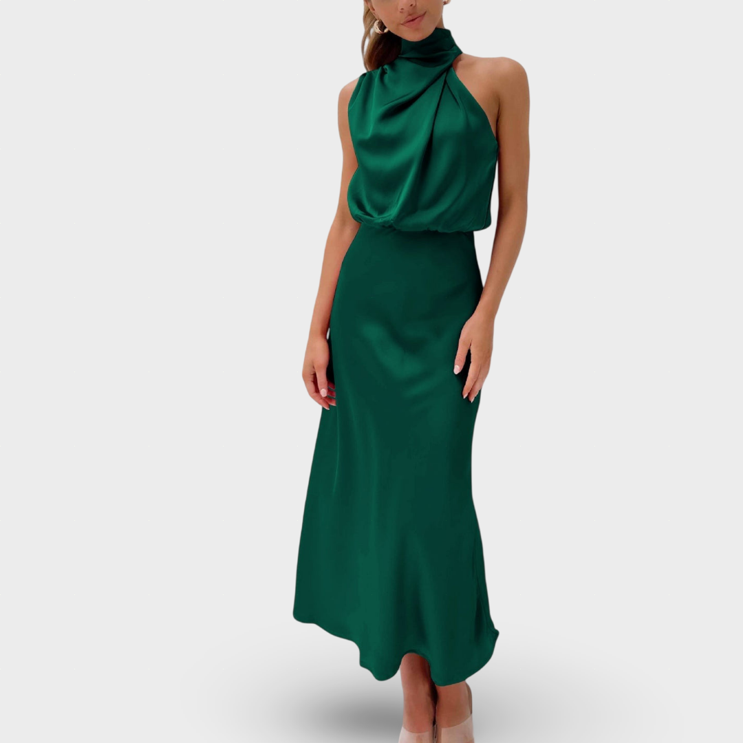 Flávia - Vestido de Cetim Glamouroso
