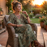 Aleta | Vestido Midi Oversized com Botão à Frente e Bolsos