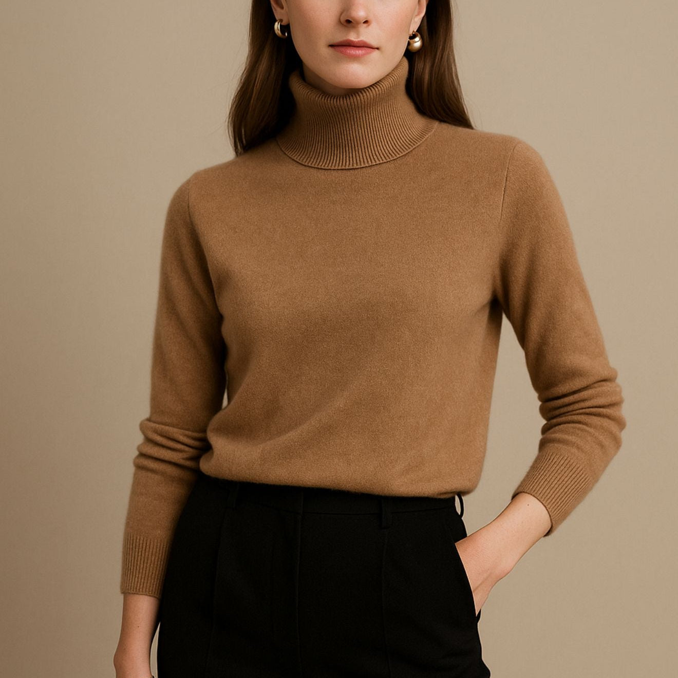 Amara - Pullover de Gola Alta Luxuoso