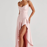 VESTIDO COMPRIDO COSTAS CRUZADAS FOLHOS