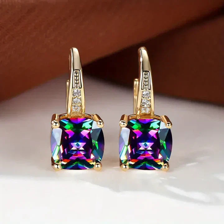 Brincos de Ouro com Pedras Misteriosas
