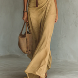 Camille™ | Vestido maxi com lapela e cinto na cintura