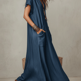 Vestido maxi boémio de caimento fluido sem esforço