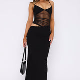VESTIDO COMPRIDO CUT OUT COM MALHA