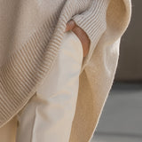 Bea - Pulôver Poncho Bege Chic