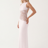 VESTIDO COMPRIDO DETALHE TRANSPARÊNCIA