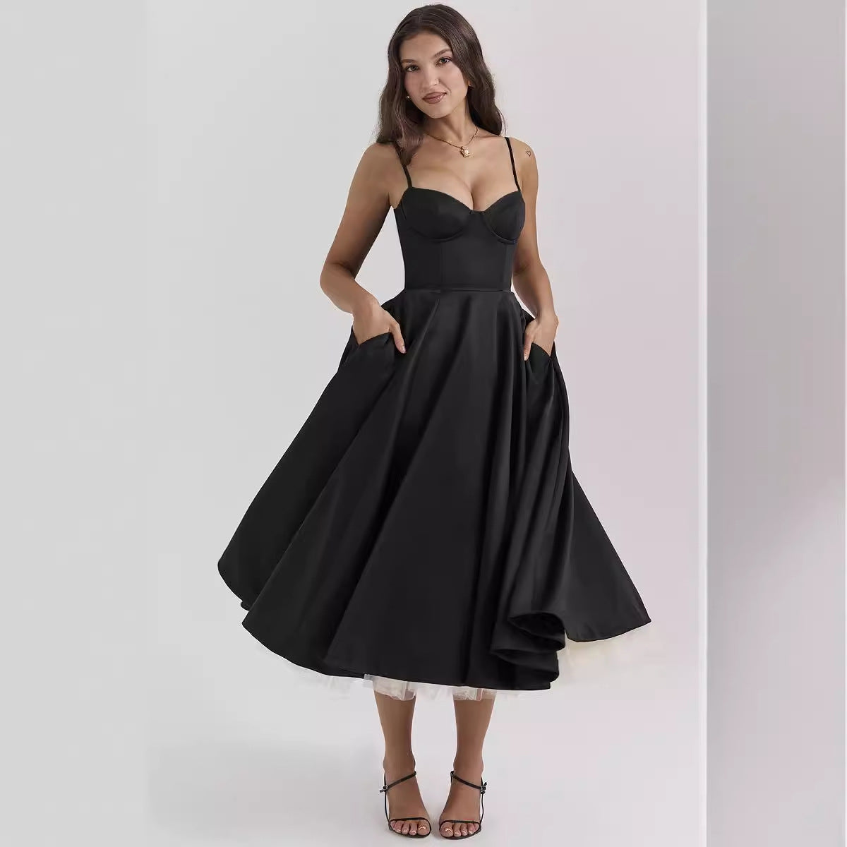 YLIANA | Vestido Midi de Verão Romântico