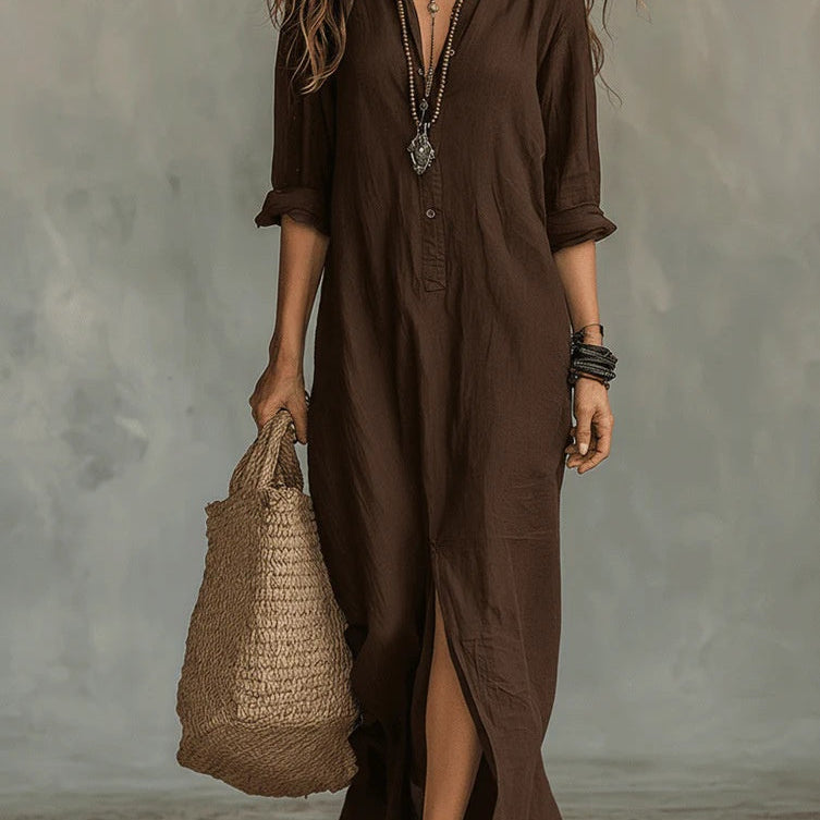 WILLOW | Vestido Maxi Sem Esforço com Silhueta Lisonjeira para Uso Diário Versátil