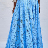 Conjunto Larissa™ de Top Bordado e Saia Maxi de Cintura Alta