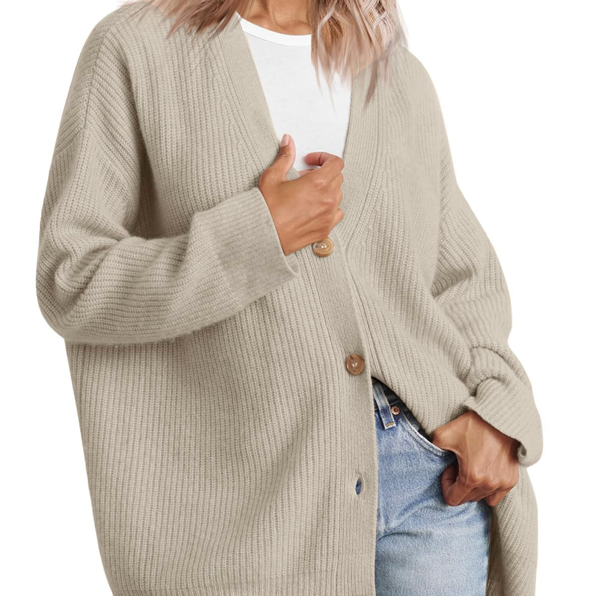 Aurel | Cardigan de gola em V para mulher | Tendência