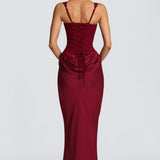 VESTIDO LONGO ESPARTILHO DRAPEADO