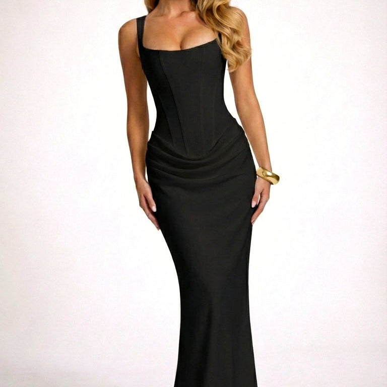 VESTIDO MAXI ESPARTILHO AJUSTADO