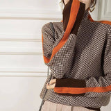 Leni - Pulôver Roulé Chic Em Chevron
