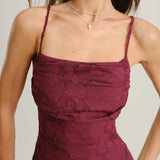 MARIELA - VESTIDO LARGO LISO DE JACQUARD