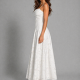 MARIELA - VESTIDO LARGO LISO DE JACQUARD