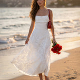 MARIELA - VESTIDO LARGO LISO DE JACQUARD