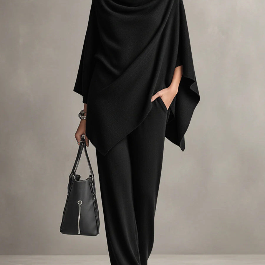 Sarina™ Conjunto Elegante com Drapeado em Duas Peças
