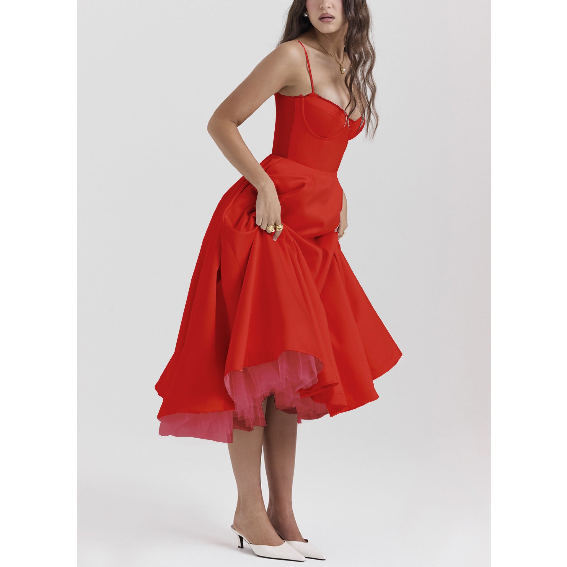 YLIANA | Vestido Midi de Verão Romântico