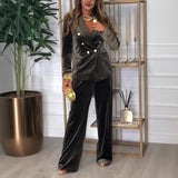 Cristie™ Conjunto Elegante de Camurça