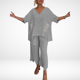 Briella™ Conjunto de Verão Elegante em Duas Peças