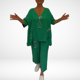 Briella™ Conjunto de Verão Elegante em Duas Peças