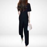 Elsie™ Conjunto Elegante de Manga Curta em Dois Peças