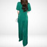 Elsie™ Conjunto Elegante de Manga Curta em Dois Peças