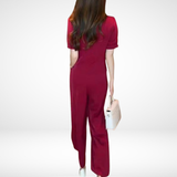 Elsie™ Conjunto Elegante de Manga Curta em Dois Peças