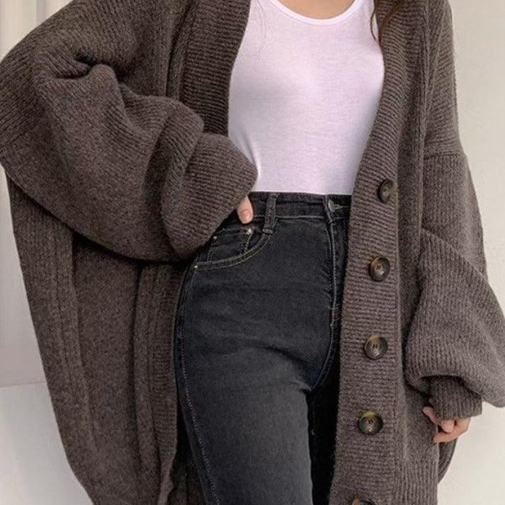 Página | Cardigan longo com botões para mulher | Moderno