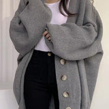 Página | Cardigan longo com botões para mulher | Moderno