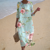 Vestido longo, fluido, elegante e confortável