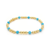 Pulseira com Charme em Cruz de Pérolas Turquesas Vintage
