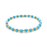 Pulseira com Charme em Cruz de Pérolas Turquesas Vintage