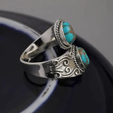 Anel Banda em Turquesa Vintage Elegante