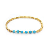 Pulseira com Charme em Cruz de Pérolas Turquesas Vintage