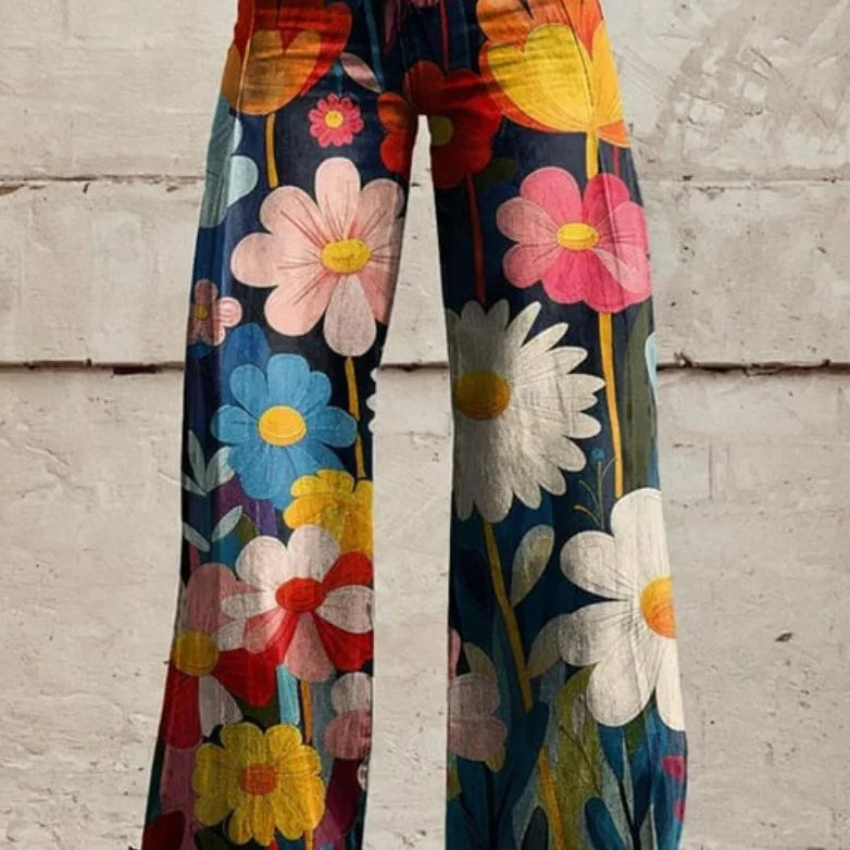 Azly - Calças florais descontraídas e elegantes