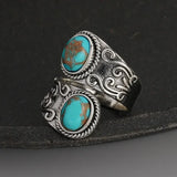 Anel Banda em Turquesa Vintage Elegante