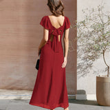 LOU - VESTIDO LARGO DE JACQUARD CON CUELLO CORAZÓN