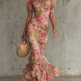 Rosalie™ | Vestido maxi com estampado de rosas vintage