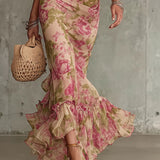Rosalie™ | Vestido maxi com estampado de rosas vintage